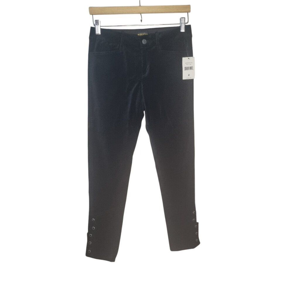 Ralph Lauren Slim Fit Black Pants with Ankle Snap Detail Size 2